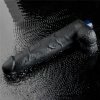 10.5 REAL SOFTEE Rechargeable TPE Vibrating Dildo(Black)